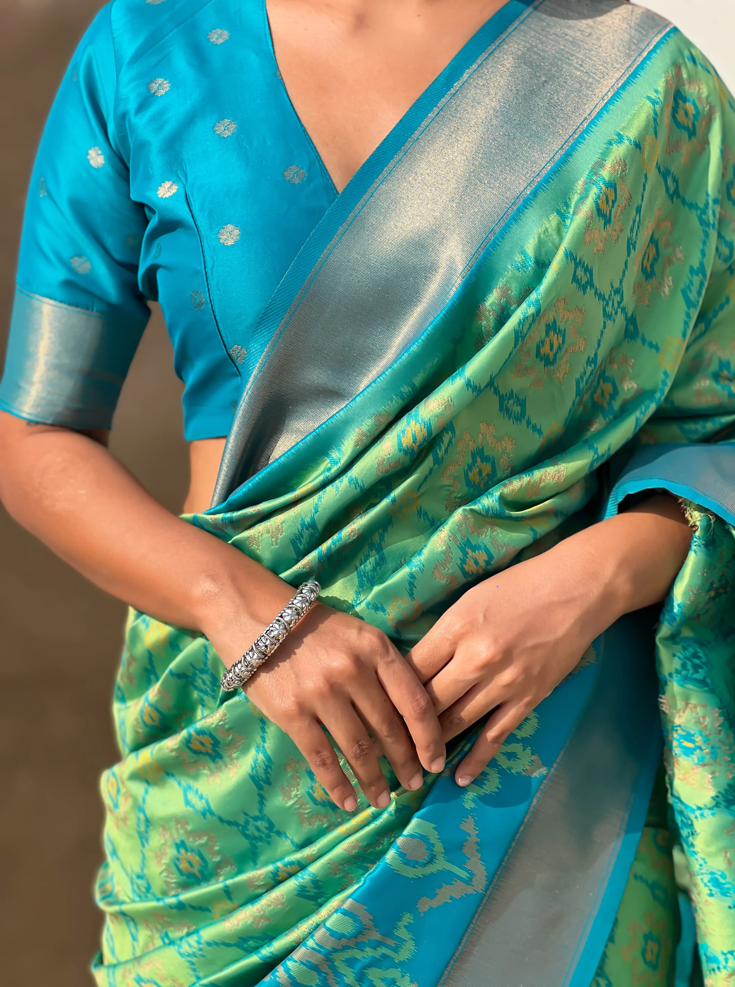 Buy Satarangi Ikkat Premium Saree in Surat - Reseller Bazzar